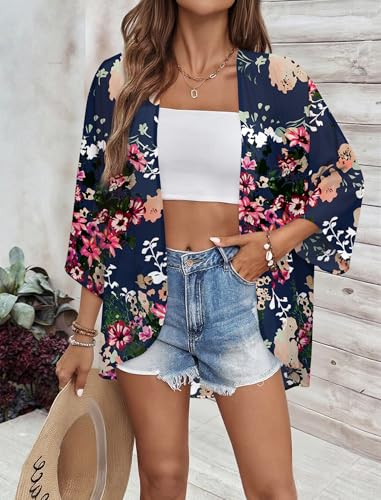 Image of BB&KK Women's Floral Kimono Summer Short Cover Ups Tops