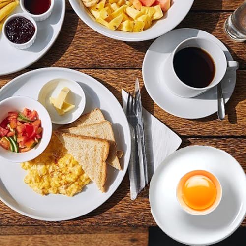 6Pcs Egg Cups, Egg Holders Soft Hard Boiled Egg Cup Classic Style White Plastic Egg Stand Plates Egg Tray for Hard Soft Boiled Eggs Dishwasher and Microwave Safe - Image 6