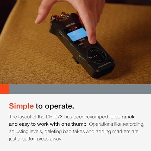 image for Tascam DR-07X Stereo Handheld Digital Audio Portable Recorder and USB 