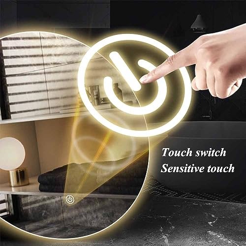 Espejo de pared LED antivaho 120 cm, control táctil para decoración de baño 5
