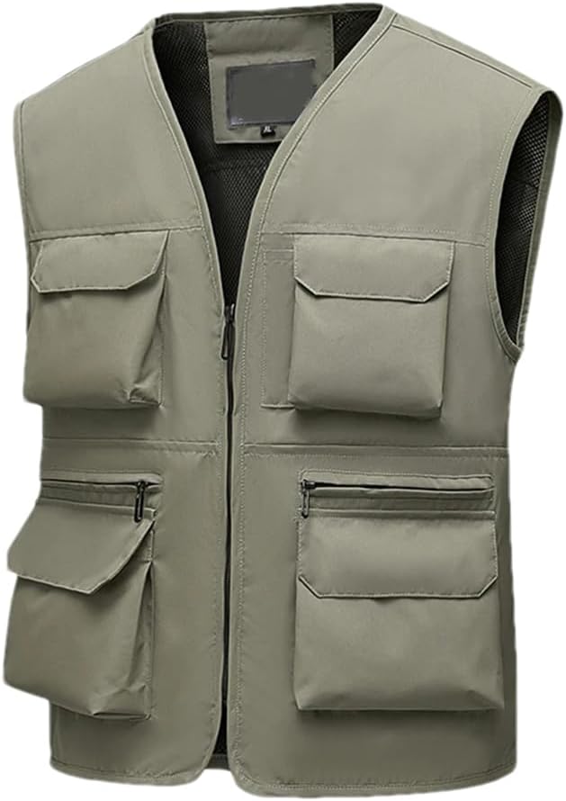 Men V-Neck Vest Workwear Sports Outdoor Leisure Fishing 2025 For Hiking Travel Golf Running