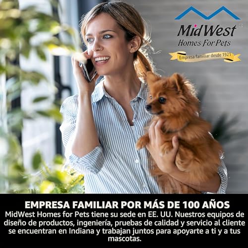 Puerta de seguridad de malla de alambre para mascotas, barrera extensible MidWest de madera 8