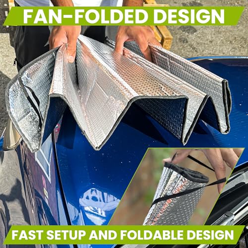 PLASTIFIC Universal Foldable Silver Car Windshield UV Visor Cover Front Rear Window Shade to Block UVR Keeping Your Vehicle Cooler (Silver, 130 x 60cm) - Image 3