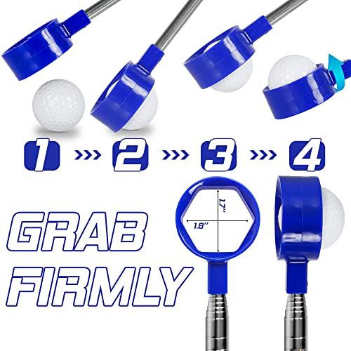 Melanther Golf Ball Retriever, 9 Ft Stainless Steel Shaft Golf Ball Retriever Telescopic For Water, Ball Retriever Tool Golf With Wet/Dry Golf Ball Towel (4" X 4"), Golf Accessories Golf Gift #TOP2