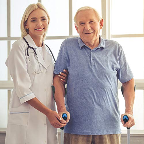 ORTONYX Forearm Crutches 1 Pair - Ergonomic Handle with Comfy Grip - High Density Sturdy Aluminum - 308lb Max / 200913