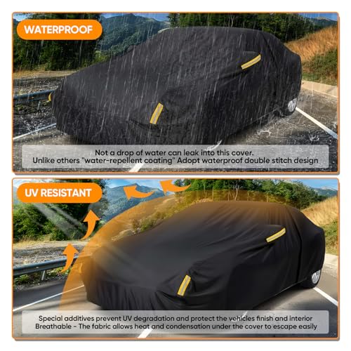 Image of NEVERLAND Car Cover Waterproof All Weather for Sedan Length up to 218 inch