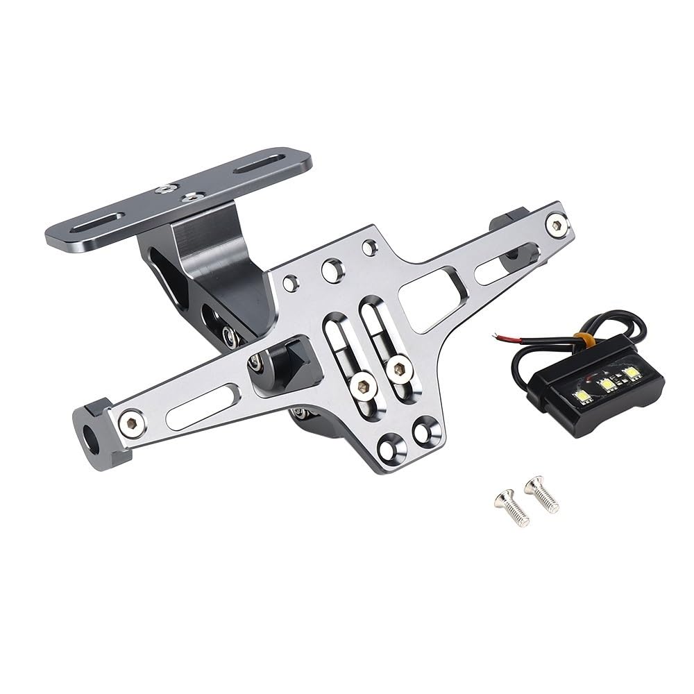 DDGBERFP For QJMOTO 400 600 2022 Short Tail License Plate Holder Adjustable Rear Spoiler Holder(Silver)