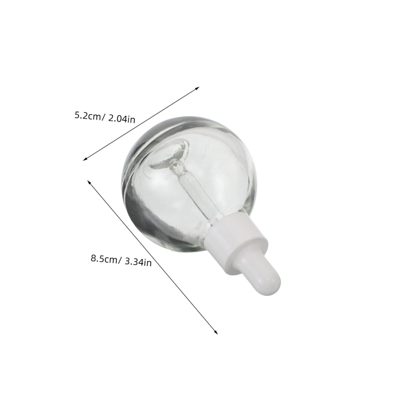 WOONEKY 12 Stück Wiederbefüllbare Tropfflaschen aus Glas 30ml Kugelförmige Flaschen mit Ergonomischem Design für Ätherische Öle und Gesichtsserum für Reisen und Kleine Unternehmen