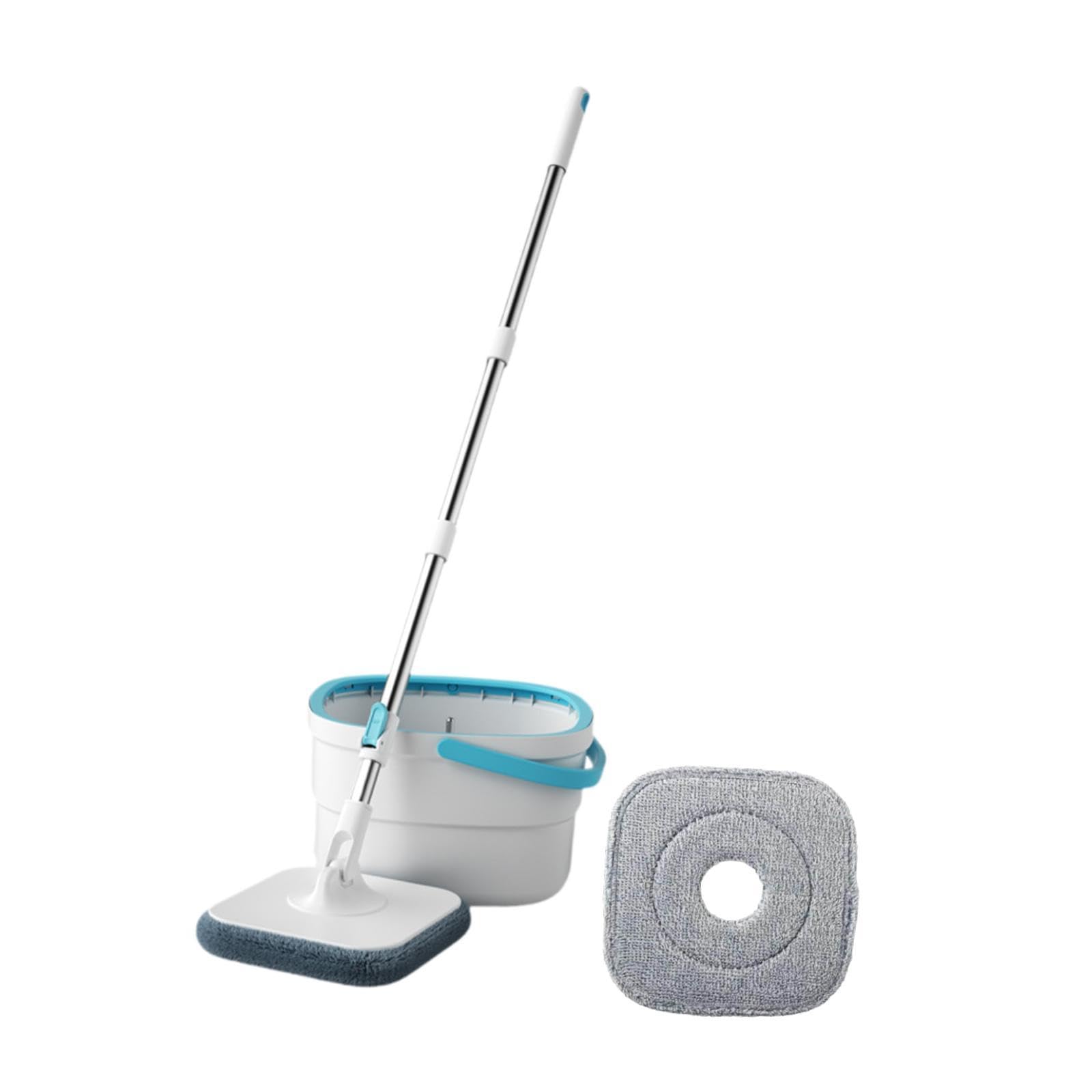 Yajuyi Juego de Y Cubo, Cubo, Almohadillas Reutilizables Y Lavables, de Microfibra para El Hogar, para Usar Debajo de Los M, con 2 Almohadillas para Trapeador, Individual