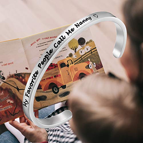 FEELMEM Nanny Gift My Favorite People Call Me Nanny Cuff Bangle Best Nanny Ever Jewelry Babysitter Gift Grandma Gift (cuff bracelet) - Image 6