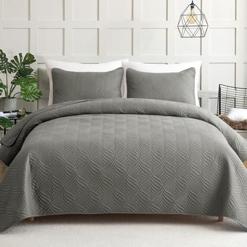 Whale Flotilla Moderne Tagesdecke 220x240 cm, Bettüberwurf mit 2 Kissenbezüge, Mikrofaser Bettdecke mit Prägemuster, Leichte und Weiche Bettwäsche...