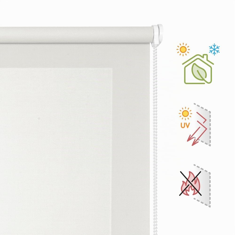 Store Enrouleur Screen Thermique Tamisant STORESDECO Blanc 90x180 cm