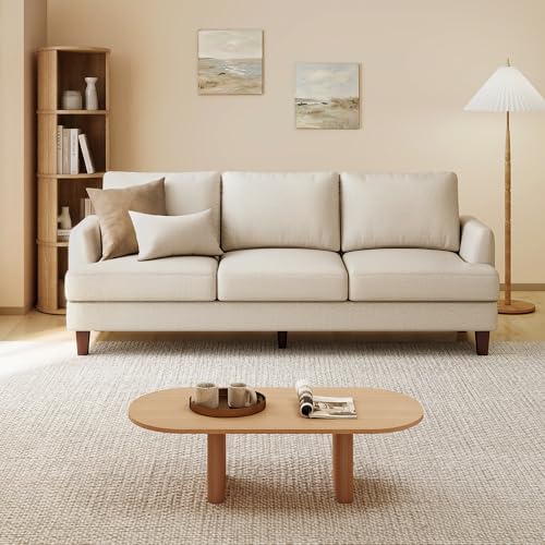 Image of Gericco Mid Century Modern 89 inch 3-Seater Couch for Living Room, Beige