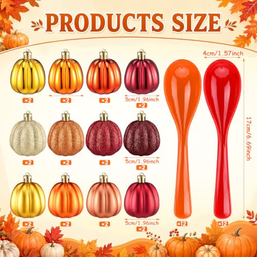 Wettarn 48 Pcs Fall Spoon Race Game Set Festival Games & Pumpkin Ornaments by Wettarn - Used condition - Image 2