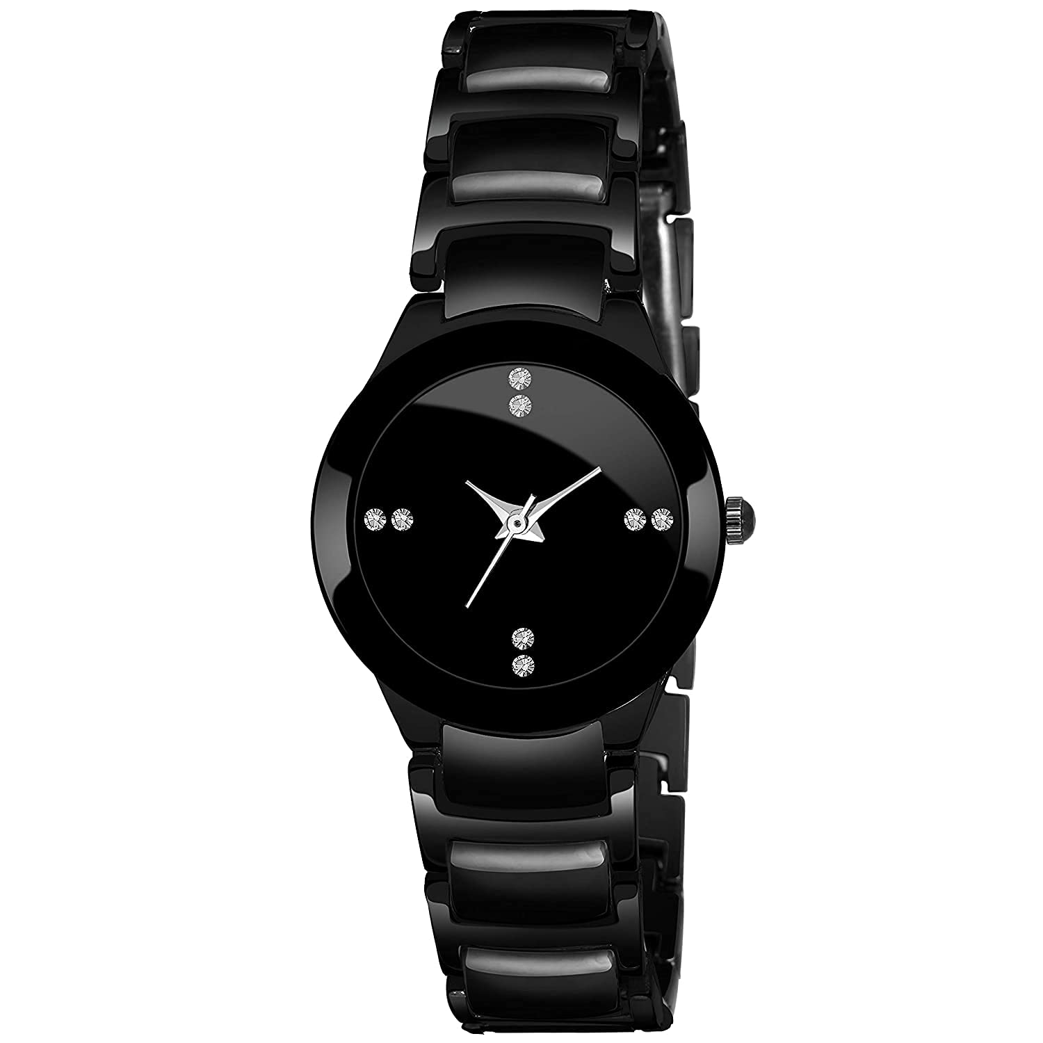 BID Analogue Stunning Round Black Dial Latest Generation Stainless Steel Linked Chain Black Coloured Strap Stylish Wrist Watch for Women and Girls, Pack of 1 (B09CH77D1H) Amazon Price History, Amazon Price Tracker