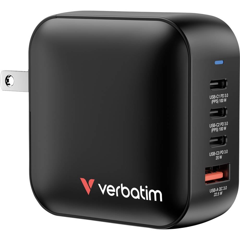 Verbatim Mini Gan Charger 100w Universale Nero Ac Ricarica Rapida Interno (verbatim Mini Gan Charger 100w 4 Port)