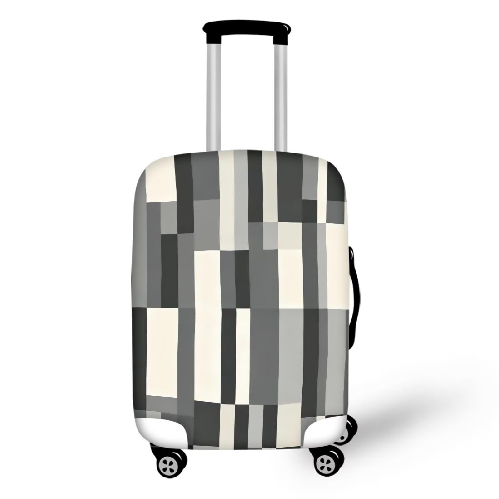 Minimalist Gray Patchwork Suitcase Covers for Luggage,Carry on Luggages Cover,Luggages Cover Protector Fits 18-32 Inch Luggage Suitcase Protective Covers