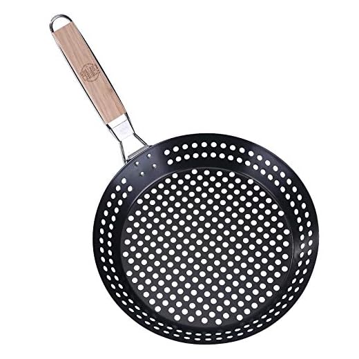Grillers Choice Grill Basket - Large Non-Stick Commercial Basket With Handle For Outdoor Grilling. Designed By Chef, BBQ Judge. Barbeque Grilling Accessories By Grillers Choice.