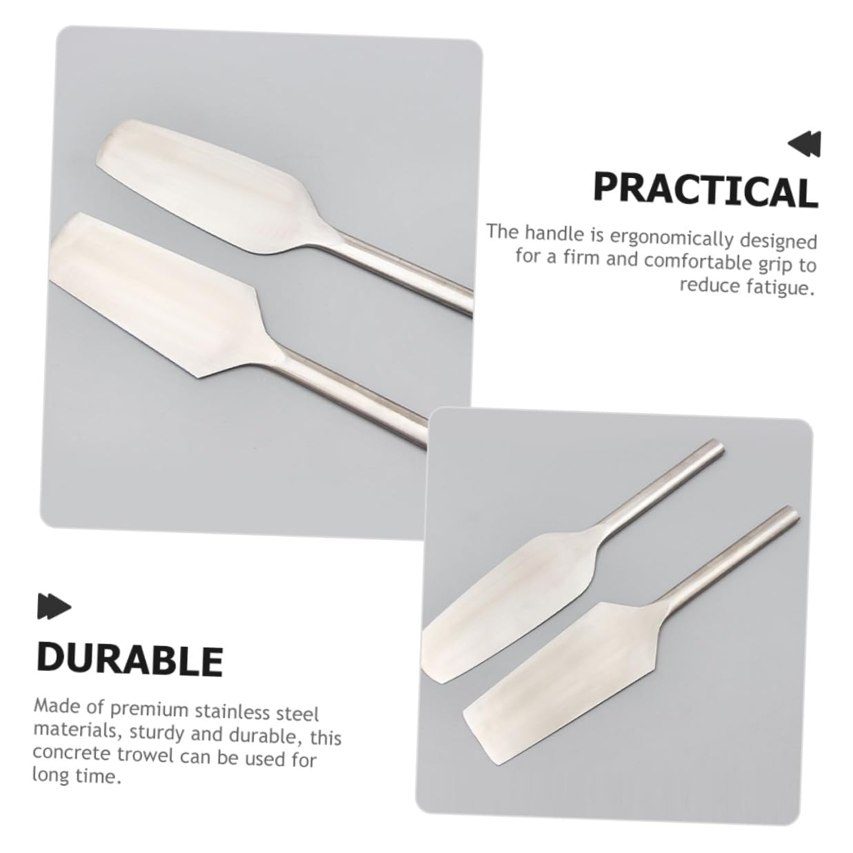 Cazzuola per Mattoni in Acciaio Inox 304 Utensile Manuale per Muratura Bordatore per Calcestruzzo Impugnatura Ergonomica Adatta per Livellare Cemento e Intonaco in Cantiere