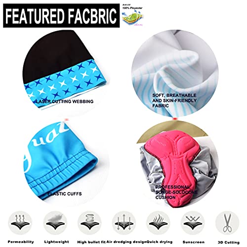 image for WAITAO Women's Cycling Jersey, Triathlon Skinsuit with Gel Pad Cycling