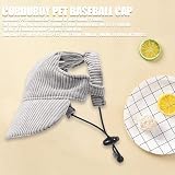 Hunde Baseballmütze, Verstellbar Sommer Sonnenschutz Hut Sonnenhüte mit Ohrlöchern, Haustier Sommer Hut für Welpen Hunde Mütze (Grau, M)