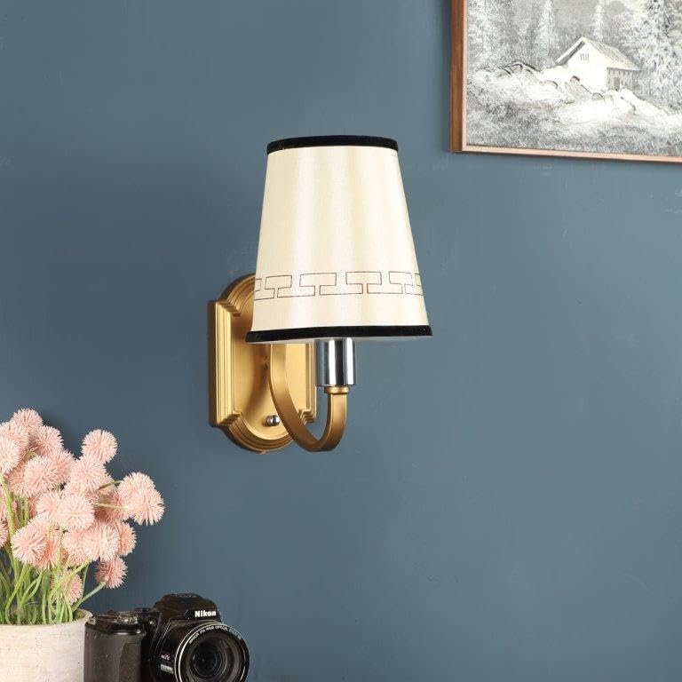 Image of ELIANTE by Jainsons Lights | Lucca Antique Gold Iron Wall Sconces Included Bulb | Lights | Gold Iron Light Fixture | for Living Room, Bedroom, Hallway | E27 Holder | 3 Year Warranty