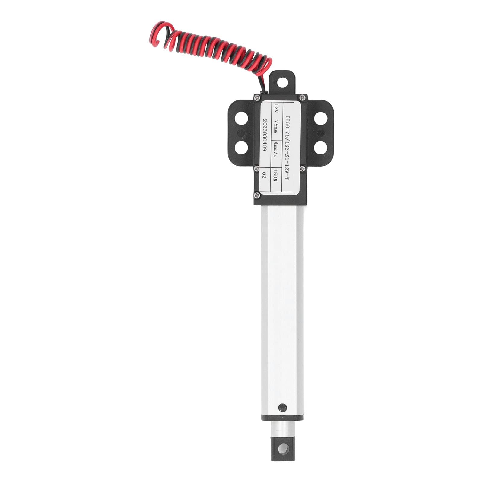 Actuador Lineal Eléctrico 75mm 150N 12V Aleación de Aluminio Mini Motor
