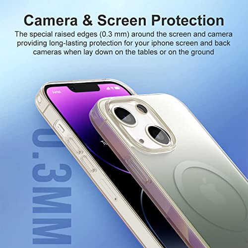 Image of Vaku Luxos Zurich MAGPRO Gradient Colored for iPhone 14 Plus Cover Case, Transparent, 6 Feet Drop Protection, Shockproof, Scratch Resistant, Slim, Compatible with MagSafe Back Cover - Green