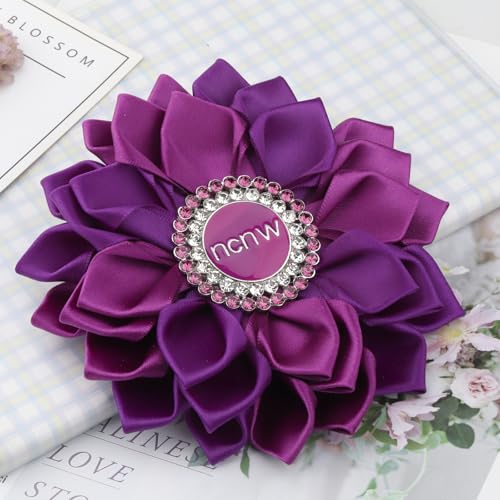 Image of CENWA Sorority Brooch Gift for Women Purple Flower Brooch Pin Sisterhood Sorority Jewelry
