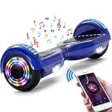 E-RIDES Hoverboard niños 6.5',Patinete Eléctrico Autoequilibrio,Hoverboards Patinete Smartgyro,Altavoces Bluetooth Luces LED,Regalos para Niños Adultos,Azul