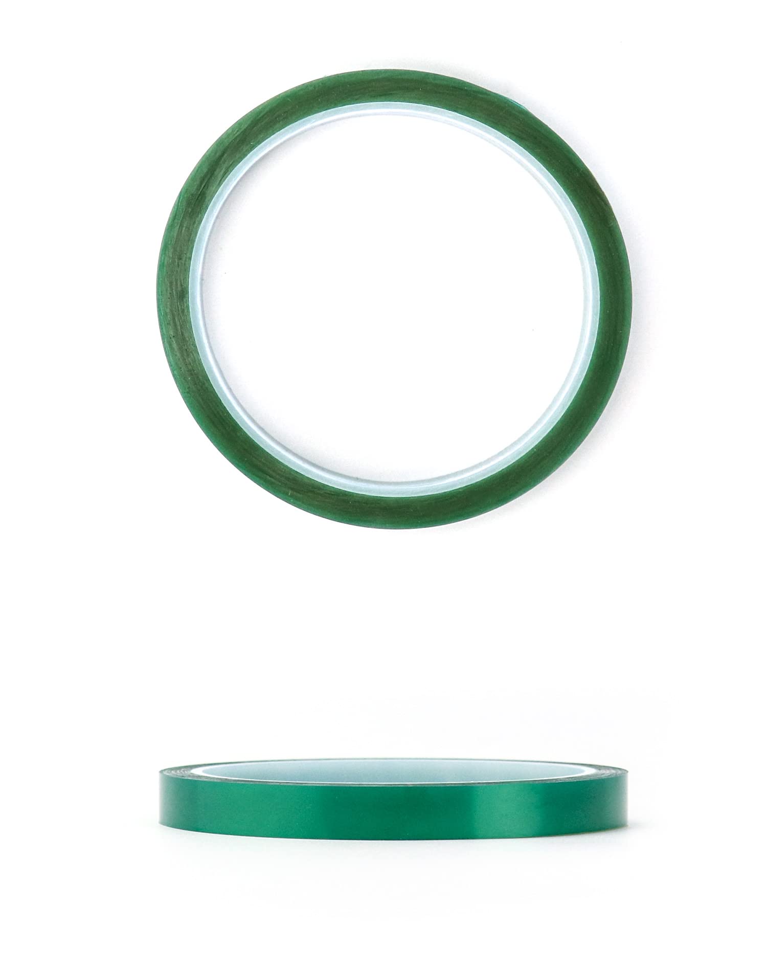 QWORK® 4 Rotoli Nastro Termico Nastro Alta Temperatura 10 mm x 33 m Nastro Kapton per Stampa Sublimatica, Trasferimento di Calore e Isolamento (Verde)