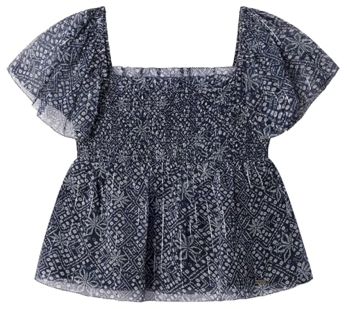 Pepe Jeans Honey Chemise Fille : blouse bleu marine manches courtes
