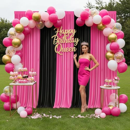 Fondo negro y rosa 10x7FT para fotografía de eventos miniatura 4