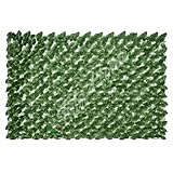 Siepe Finta Artificiale con Foglie Copri Ringhiera Verde Recinzione Edera Giardino Ornamen...