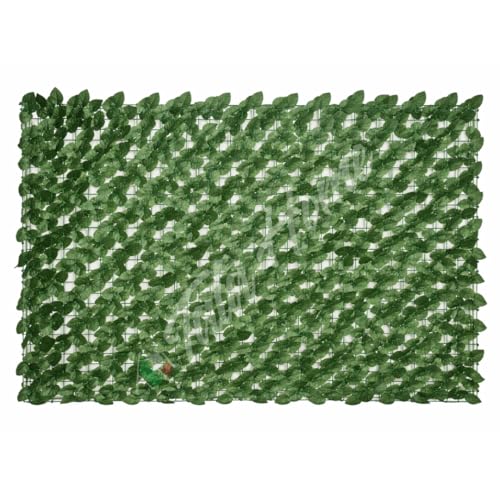 Siepe Finta Artificiale con Foglie Copri Ringhiera Verde Recinzione Edera Giardino Ornamentale Siepe Sintetica Balcone Rotolo 100x500 Cm 1x5 Metri