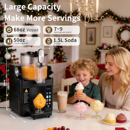 Image of Slushie Machine& Soft Serve Ice Cream Maker, Slushie Machine for Home,Frozen Drink Machine, No Ice Needed, Self Cleaning Slushy Machine, Perfect for Milkshake, Frozen Margaritas, Cocktail and More