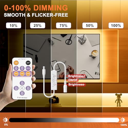 Tira de LED COB MIWISE 10m 2700K Dimmable con Control Remoto miniatura 2
