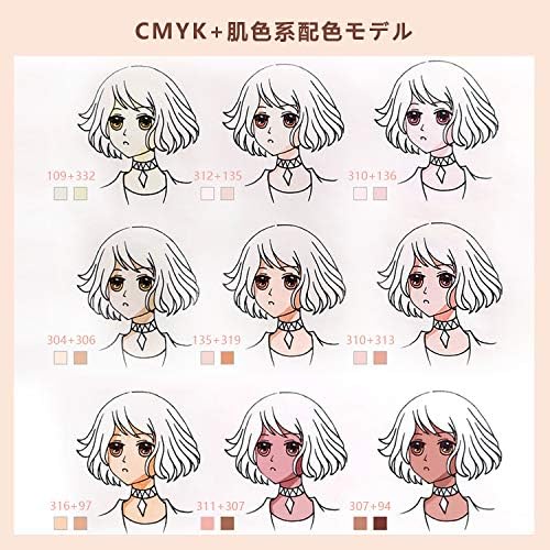 Amazon 48色肌色茶色系 アルコールマーカー筆先 筆 太字 髪色 顔 人物を描くマーカーペンセット アートマーカー 文房具 オフィス用品