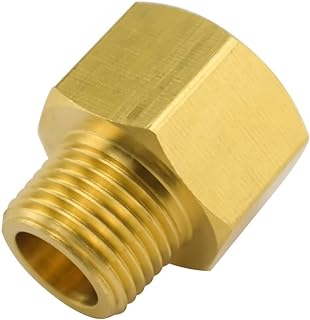 Brass Pipe Fitting, ZESE 1/2-Inch NPT Female Thread Pipe x 3/8-Inch NPT Male Thread Pipe Reducer Adapter Faucet Hose Connector, 3/8 inches M x 1/2 inches F