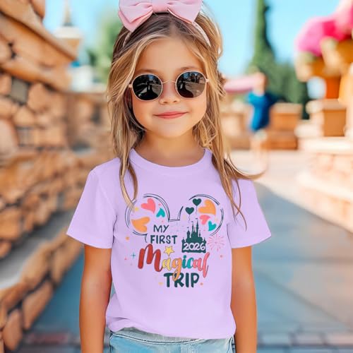 Image of Magical Shirts for Girls Animal Kingdom Shirt Kid Magic Princess T Shirt Castle Graphic Tees Summer Short Sleeve Tops