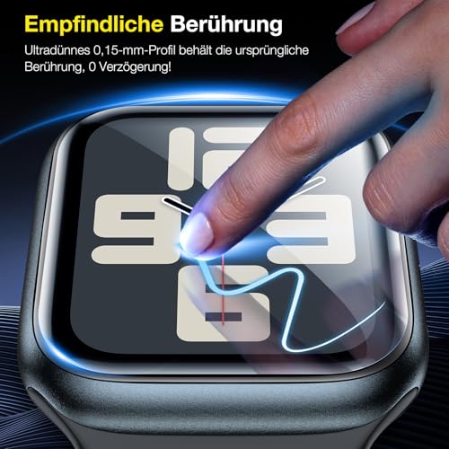 LK 4 stuks TPU-beschermfolie voor Apple Watch SE 3/SE 2/SE/6/5/4 40 mm en Apple Watch Series 9/8/7 41 mm displaybescherming, krasbescherming, zelfherstellende functie, luchtbelvrij, HD-heldere