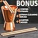 Benicci Moscow Mule Copper Mugs - Set of 4-100% HANDCRAFTED - Food Safe Pure Solid Copper Mugs - 16 oz Christmas Gift Set with Premium Quality Cocktail Copper Straws and Jigger!