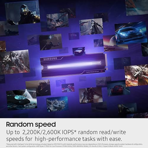 Image of Samsung SSD 9100 PRO with Heatsink 8TB, PCIe 5.0x4 M.2 2280, Seq. Read Speeds Up to 14,800 /13,400 MB /s, Best for AI Computing, Gaming, and Heavy Duty Workstations (MZ VAP8T0CW)