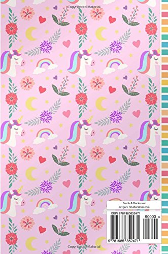 Bullet Journal: Punktraster Notizbuch (Ca. A5) + 100 Seiten + Vintage Softcover | TOP Motiv: Einhorn Mädchen | Dot Grid Journal, Kalligraphie Übungsheft, Punktpapier +++ Jetzt mit Register +++