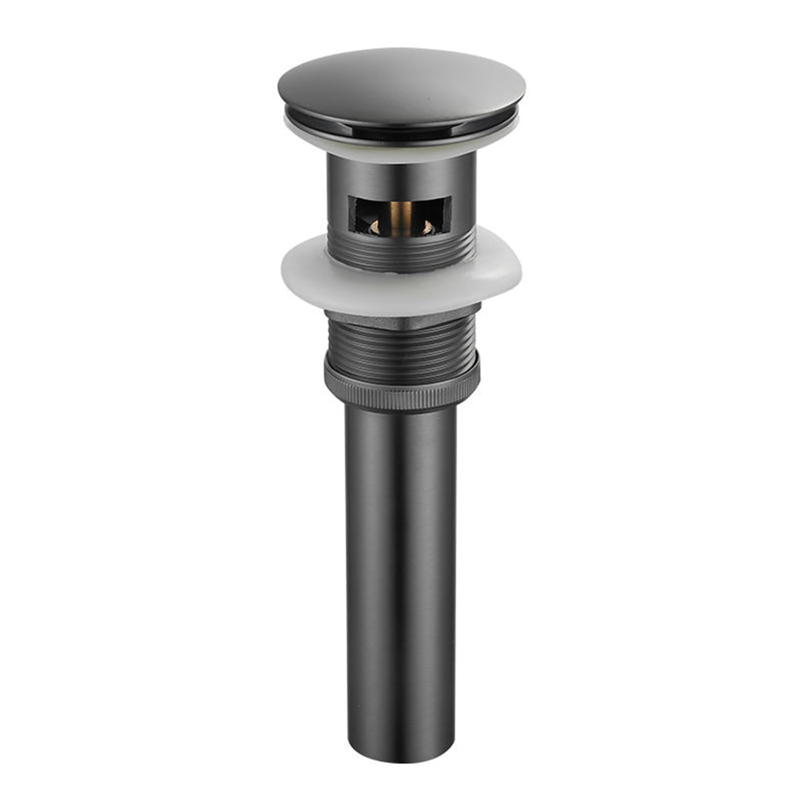 Piletta Lavandino Piletta Lavabo Bagno con Saltarello Piletta a Pulsante in Ottone Per Bagno, Grigio