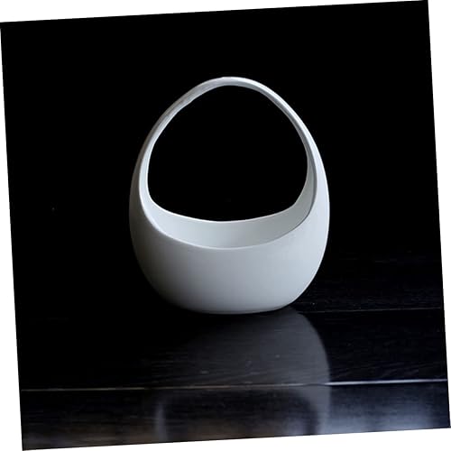 Miniatura 6 de GANAZONO 1 cesta colgante maceta de cerámica para oficina en casa, lavabo decorativo de porcelana para plantas carnosas, espacio de plantación más