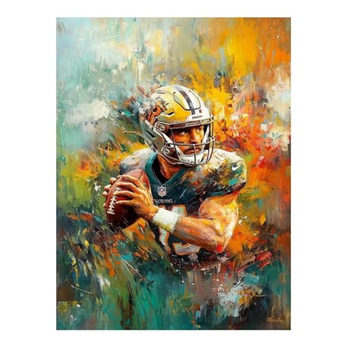 Peinture diamant footballeur abstrait 30x40cm avec perles rondes et outils