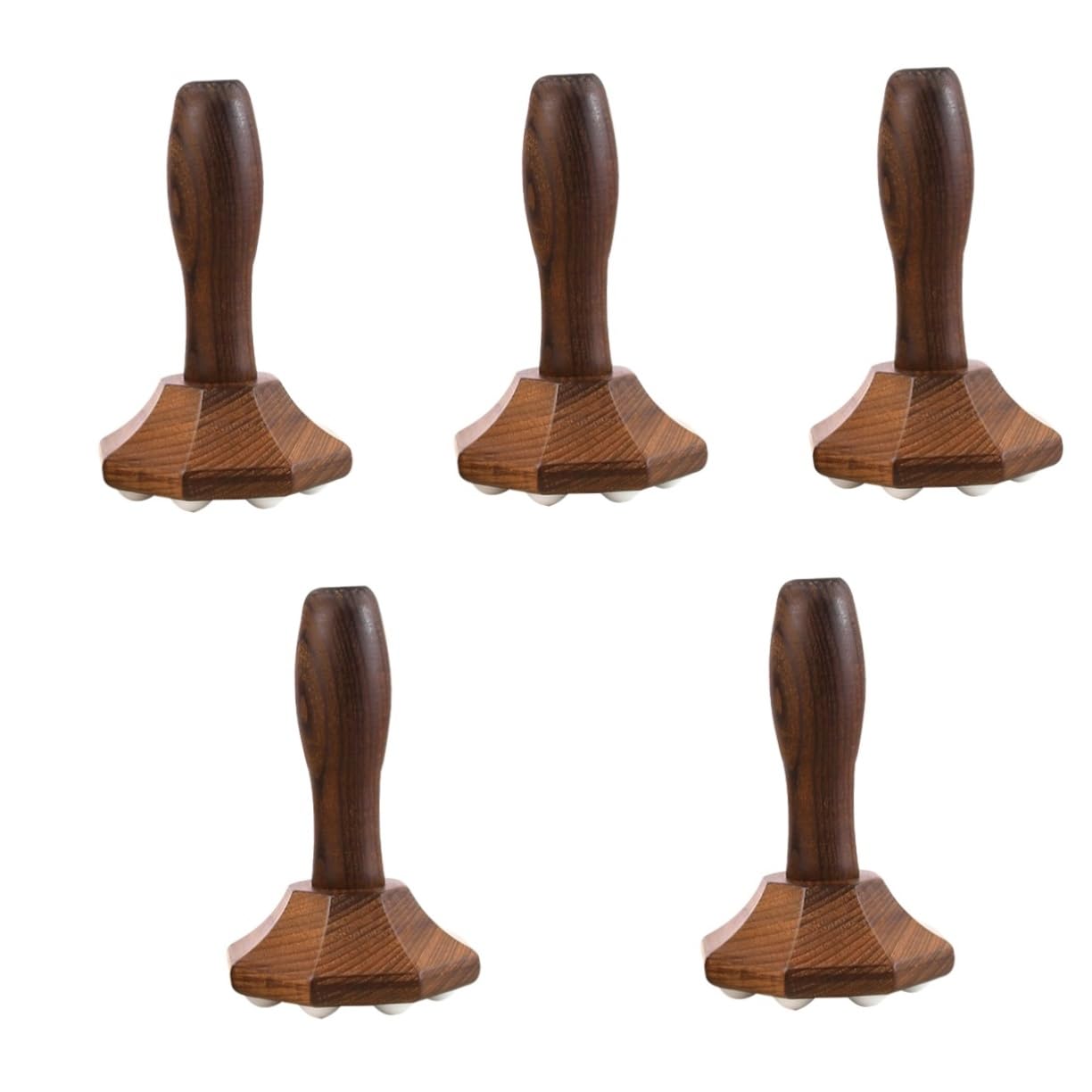 Ipetboom 5piezas Masajeador Manual De Acupresión De Madera Rodillos De Para Relajación Total y De Herramienta De Masaje Portátil Para Cuerpo