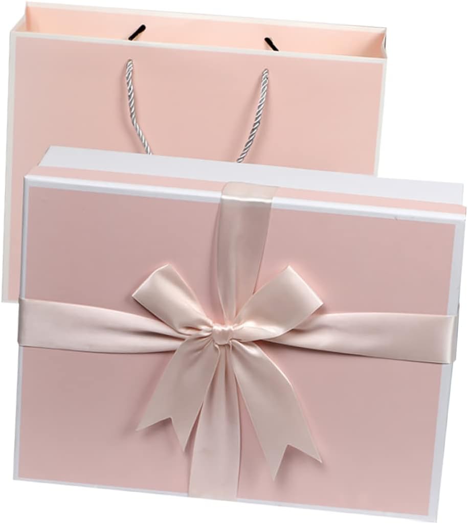 CALLARON 1Pc Storage Box with Bow Ribbon Adorable Xmas Container for for Candies and Party Supplies Ribbon Design