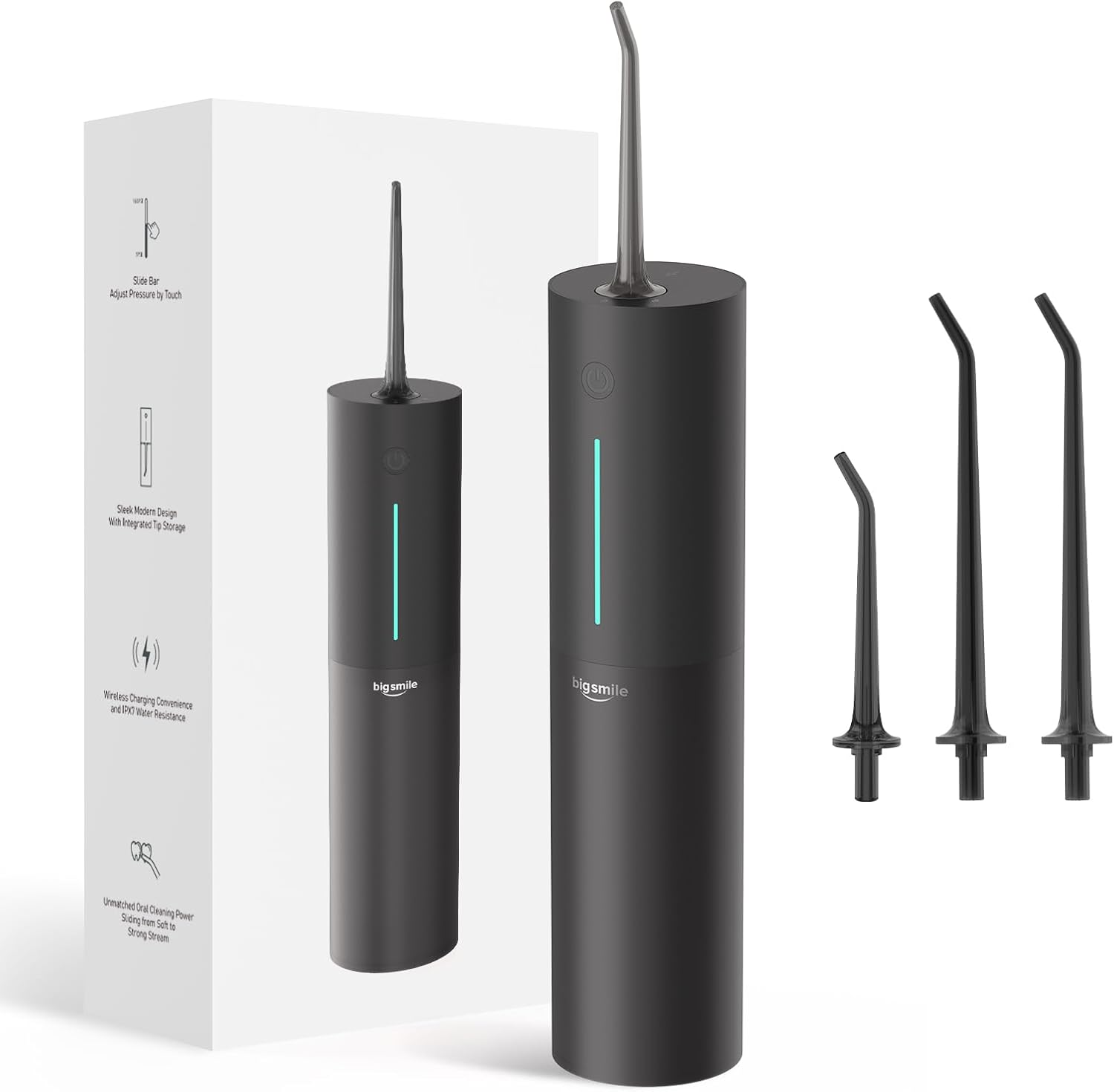 Water Flosser Safe Tonsil Stone Remover Prevent Bad Breath, Jet Black